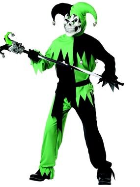 California Costumes Evil Jester Costume - Green & Black